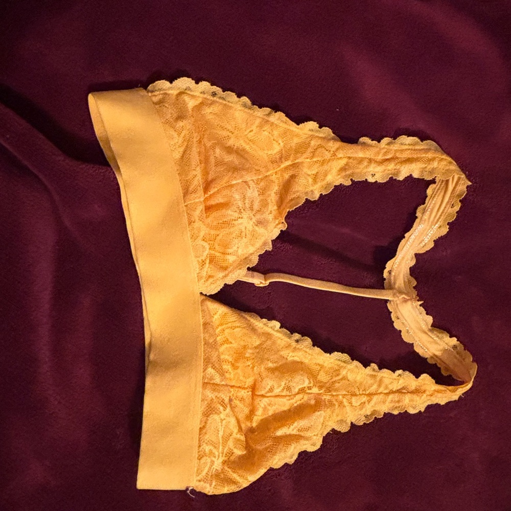 Victoria Secret Pink Lace Bralette - Yellow & Size S